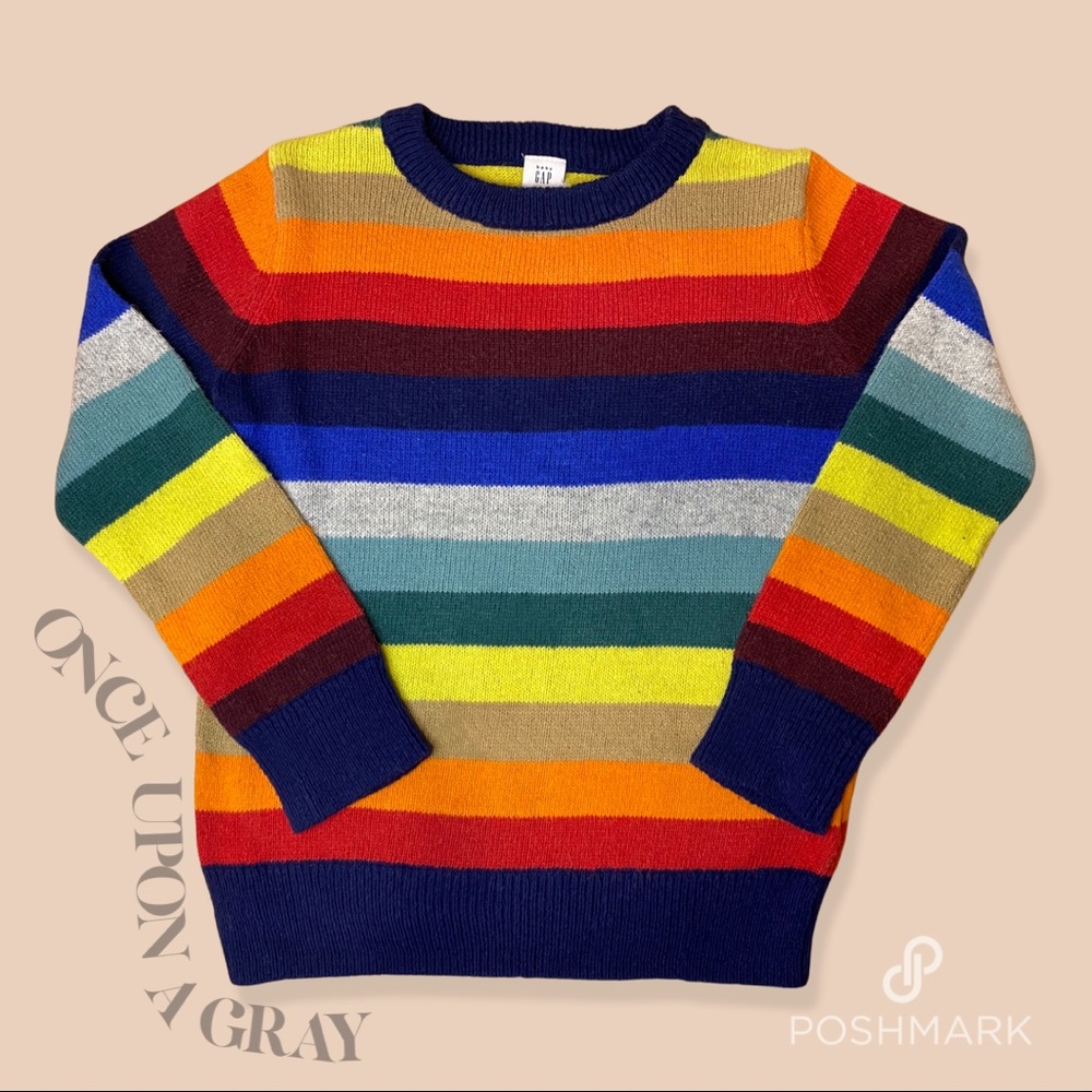 GAP Kids Happy Stripe Crewneck Sweater, Size 5/5T
